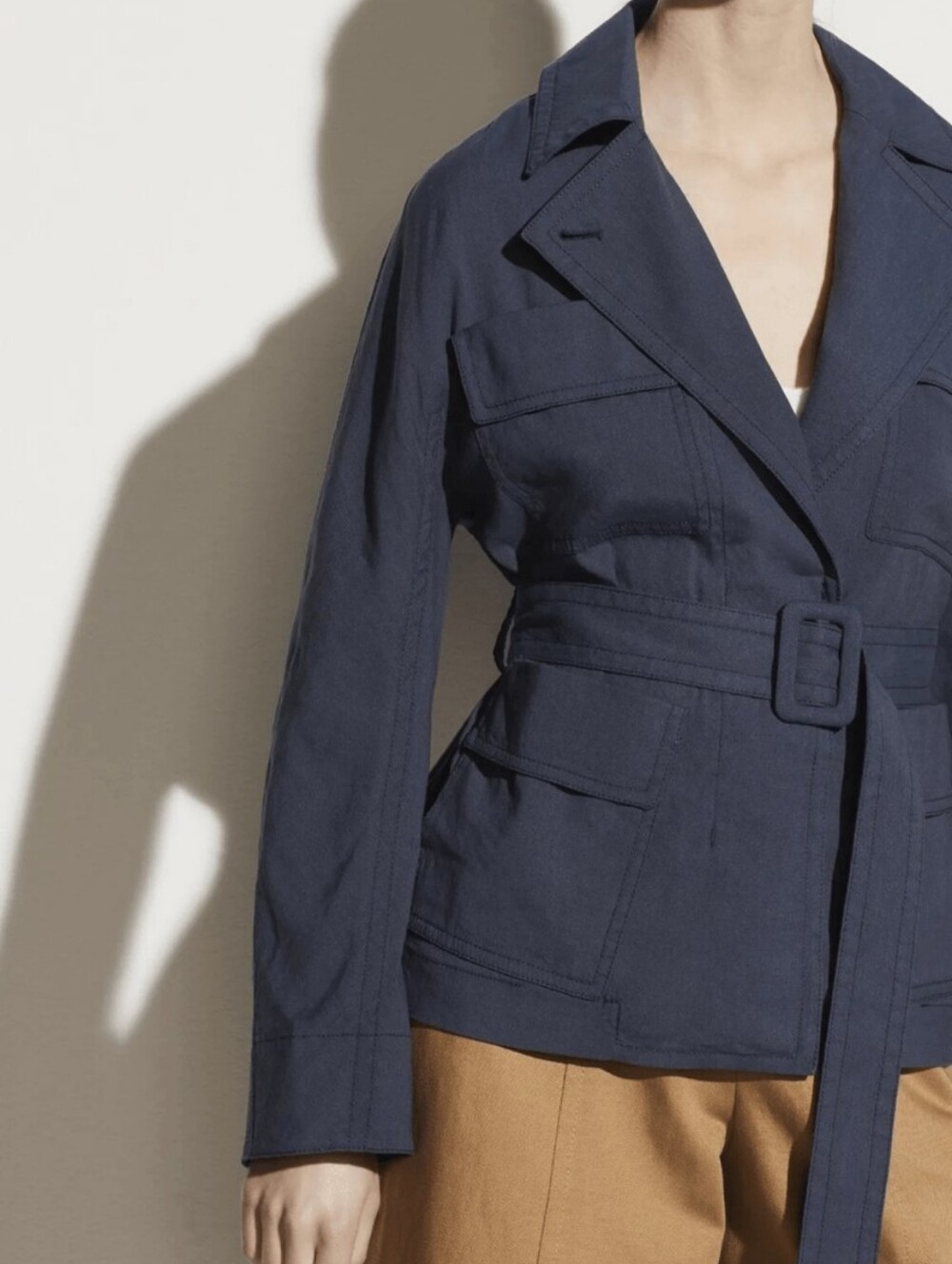 Vince‎ Blue Utility Jacket - Women's Lightweight Pocket Coat